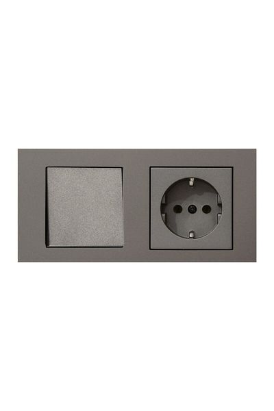 OVİVO Ovivo Grano Anthracite Set of 2 Switch and Grounded Socket Set