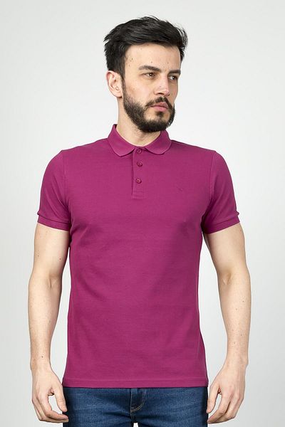 Cazador Bărbați P. Guler K. mânecă T-shit Plum