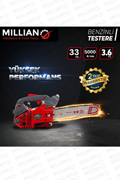 Millian 6.2 Hp Çelik Şanzıman Mini Benzinli Testere Ağaç Odun Dal Budama Ve Kesme Testeresi Hızar Motoru