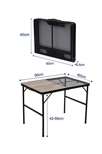 MADFOX Eazy Katlanır Kamp Masası Izgaralı Ahşap