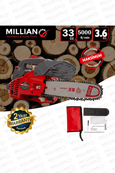 Millian 6.2 Hp Çelik Şanzıman Mini Benzinli Testere Ağaç Odun Dal Budama Ve Kesme Testeresi Hızar Motoru