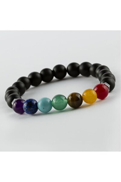 AKSESUARIM Unisex 7-Piece Natural Stone Chakra Bracelet