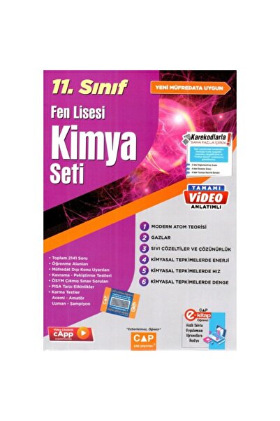 Çap 11. Sınıf Fen Lisesi Kimya Seti Süper Fiyat Ayraç Hediyeli