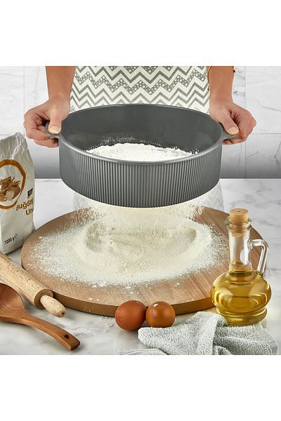 wishhome 28CM Smart Metal Round Flour Sieve