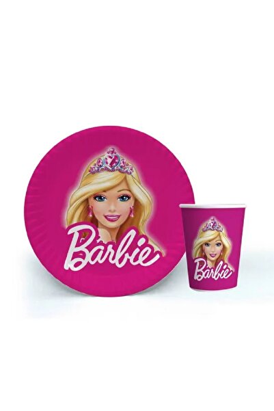 Generic Brand Set de petrecere tematică Barbie pentru 8 persoane, 8 farfurii,...