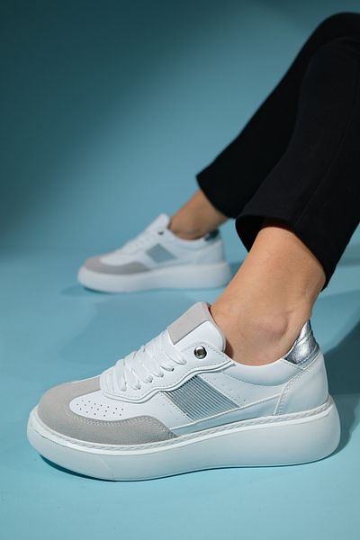 LuviShoes Pantofi de damă BEICE alb gri