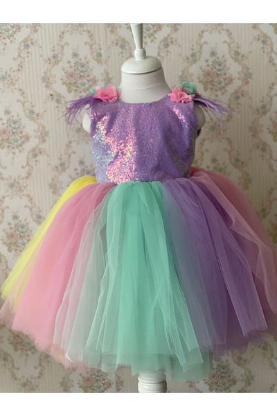 İPEKACOUTURE Rochie pentru fetiță cu model unicorn