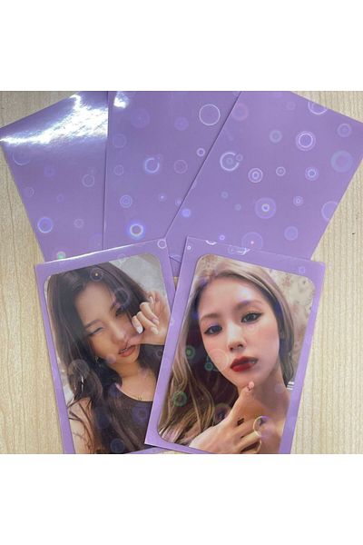 Kpop Dünyasi Circle Patterned Card Protector with Purple Background (10 Pieces)
