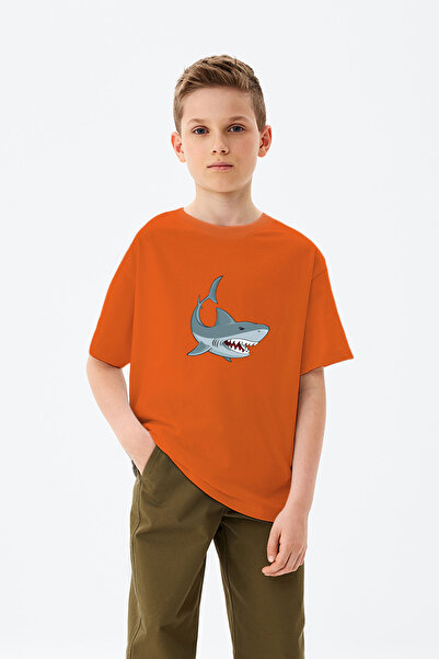 MYADA Tricou pentru băieți cu imprimeu rechin