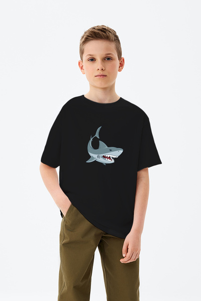 MYADA Tricou pentru băieți cu imprimeu rechin