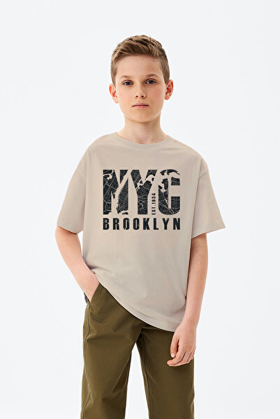 MYADA Tricou pentru băieți cu imprimeu City cu litere New York