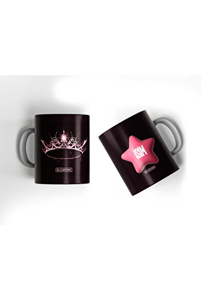 offside Black Pink Kişiye Özel Kupa Isimli Black Pink Prenses Taç Tasarımlı K...
