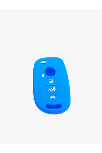 Cartex Θήκη κλειδιού Fiat Egea από μπλε σιλικόνη (2015 2018) - Κάλυμμα κλειδι...