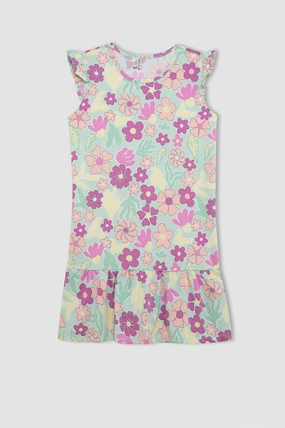 DeFacto Mädchenkleid mit halben Ärmeln und Blumenmuster C2962A824SM