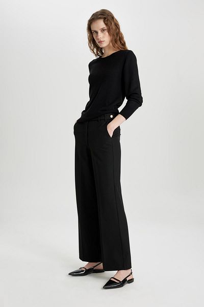 DeFacto Regular Fit Yumuşak Dokulu Bisiklet Yaka Basic Düz Triko Kazak F7091az24wn
