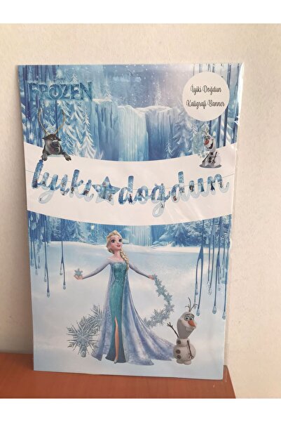 Doğasüs ELSA FROZEN IYİKİ DOĞDUN KALİGRAFİ BANNER