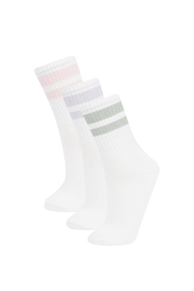DeFacto Girl's Comfortable Elastic 3-Piece Cotton Long Socks C2918A8Ns
