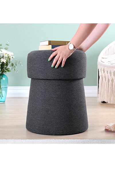 Lorencehome Beans Puf - Koyu Gri