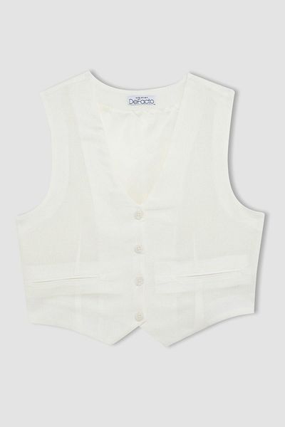 DeFacto Leinenmischung Regular Fit Blazer Weste - Z8525az24sm