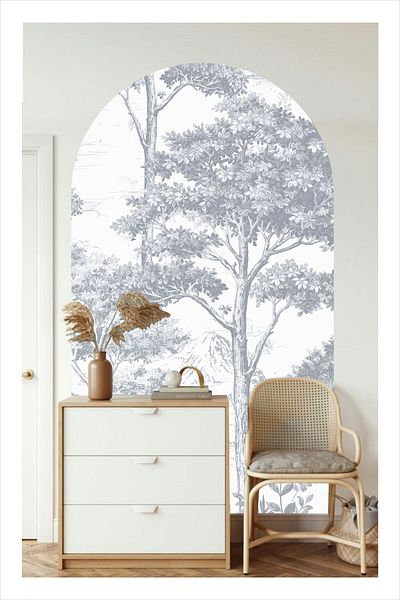 Piksel Grafik Bohemian Tree Patterned Oval Wall Sticker