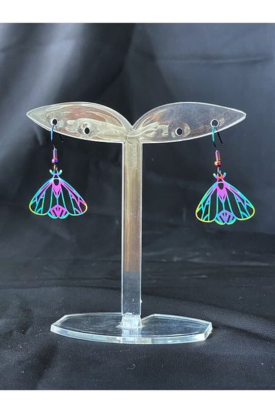 Sfenks. 'Mothorn' Steel Earrings