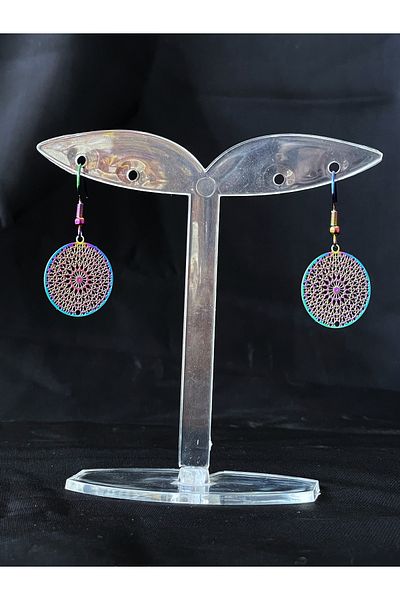 Sfenks. 'Mandala' Steel Earrings