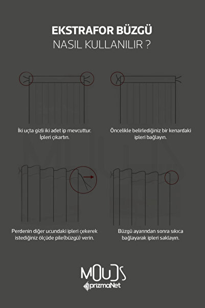 Moud's Blossom Japan 2 Patterned Suede Living Room Hall Background Curtain Printed Extrafor Drawstring 2 Sash PRD-1107