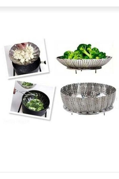 NEBİL HOME Folding Steamed Vegetable Cooker Boiler Boiling Basket Apparatus