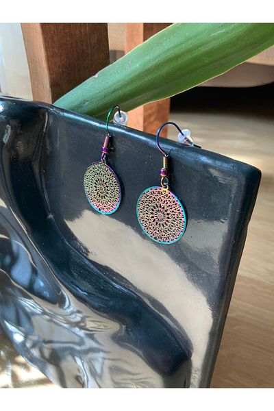 Sfenks. 'Mandala' Steel Earrings