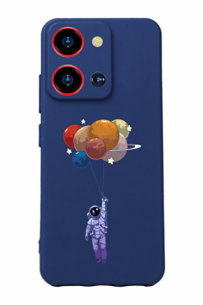 Reeder S19 Max Pro S Zoom - حافظة سيليكون بلون أزرق داكن مع طباعة وحماية للكاميرا