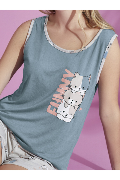 CLQTH طقم شورت نسائي مكتوب ومجسم