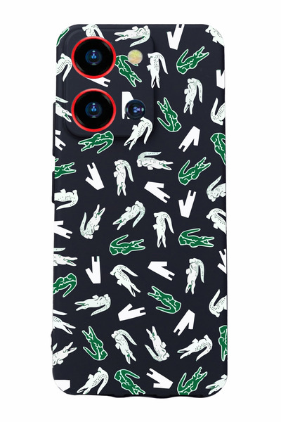 Reeder S19 Max Pro S Zoom - حافظة سيليكون سوداء مع طباعة وحماية للكاميرا