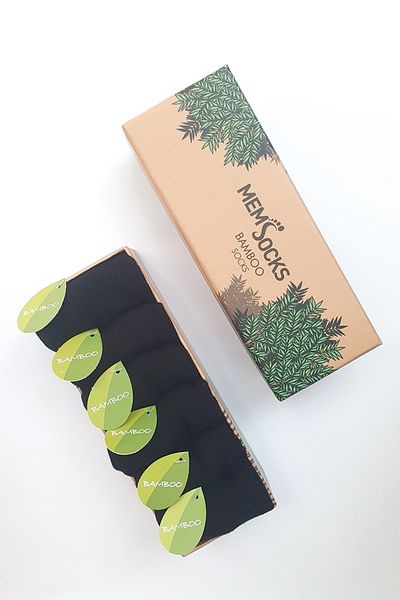 MEM SOCKS Комплект от 6 детски чорапи до глезена от бамбук, в специална кутия