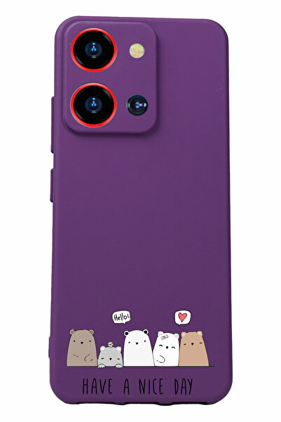 Reeder S19 Max Pro S Zoom - حافظة سيليكون مطبوعة باللون الأرجواني مع حماية للكاميرا