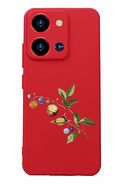 Reeder S19 Max Pro S Zoom - حافظة سيليكون مطبوعة باللون الأحمر مع حماية للكاميرا