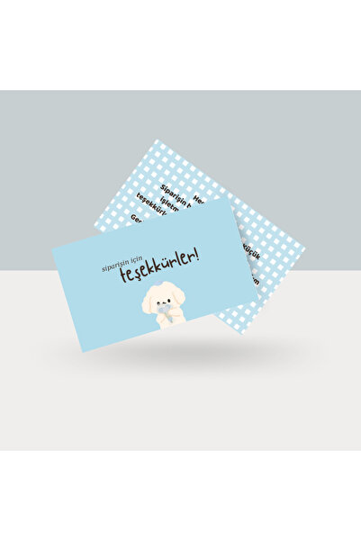 Sumicorn Design Sevimli Arkalı Önlü İşletme Teşekkür Kartı Thank You Card 100...