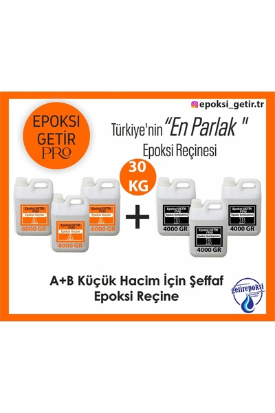 epoksi getir Epoksi Ultra Şeffaf Baloncuksuz 30 Kg Renk Şeffaftır