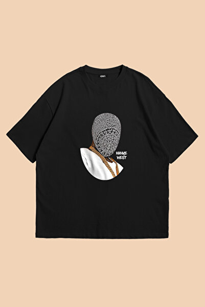 Grove Fashion Kanye West Mask Printed Oversize T-Shirt