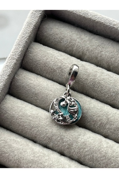 asaf Leylek ve yıldızlar ışıltılı charm | gümüş kaplama