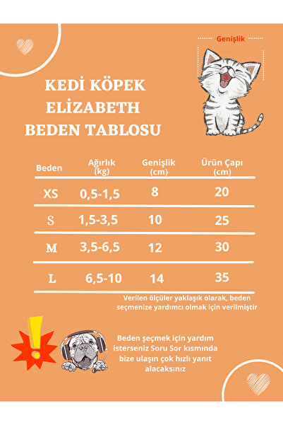 UTDpet Watermelon Desenli Kedi ve Köpek Elizabeth Koruyucu Yakalık