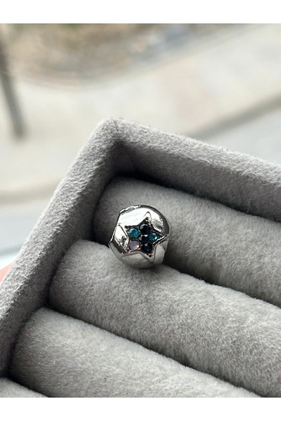 asaf Yuvarlak yıldız charm | gümüş kaplama