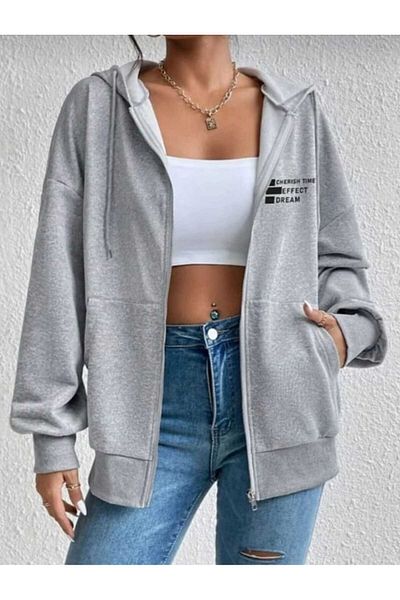 PERISENSE Unisex Women's Men's Cherish Time Printed Oversize Jacket