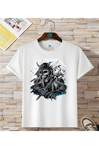 Gölge Store Tricou unisex supradimensionat cu imprimeu Metalica Skull Chest