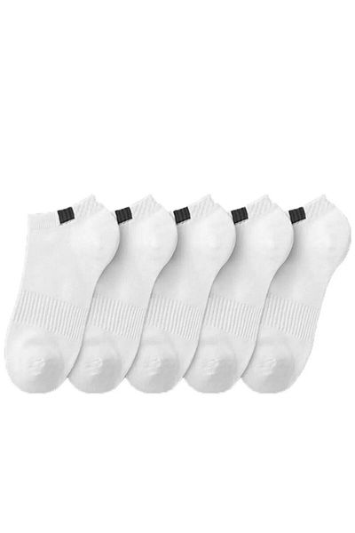 Bhk butik 5-Piece Unisex Sports Booties Socks Set - Extra Comfortable Rubber (Grey Square)