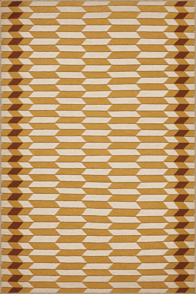 Rugs Modern Halı Κίτρινο θεματικό μοντέρνο διακοσμητικό χαλί με μικτά γεωμετρ...