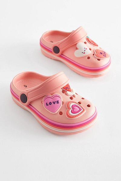 Next Baby Peach Pink Heart Detailed Non-Slip Sole Slippers ALY00802