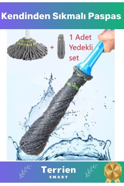 Genel Markalar Smart Seri Kendinden Sıkmalı Her Zemine Uygun Mandallı Toz Paspas Yedek Bezli Pratik Kullanışlı
