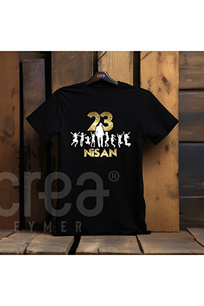 Crea Eymer Wear 23 квітня, День захисту дітей, чорна футболка з золотим тисне...