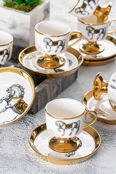 ACAR Tamara 6-Piece Porcelain Coffee Cup Set
