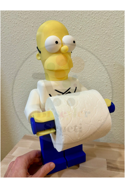 Bi'şeyler Sepeti حامل ورق التواليت للرجال من Homer Simpson Brick Lego